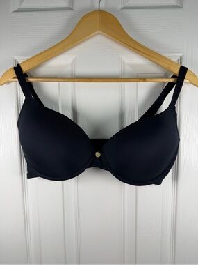 Juicy Couture Black Bra 36D Padded Underwire Seamless T-Shirt Feminine Y2K